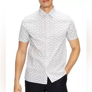 [CLEARANCE] Ted Baker Size 7 3XL Revisin Paper Plane Slim Fit Button Down Shirt